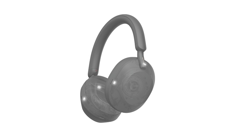 Casque WH-1000XM5 avec emplacement des multiples micros mis en évidence