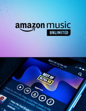 Image d’un téléphone portable affichant l’application Amazon Music HD