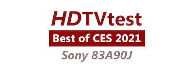 HDTVtest Best of CES 2021 logo for BRAVIA 83A90J