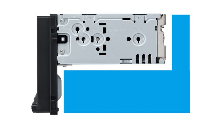 Close up of the rear chassis of the 6.95 in (17.6 cm) Digital Media Receiver with WebLink Cast.