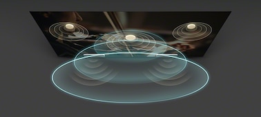 Image of soundwaves from TV with Acoustic Surface Audio+