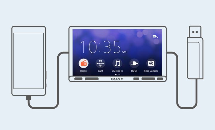 Image displaying the USB connectivity of the 6.95 in (17.6 cm) Digital Media Receiver with WebLink Cast.