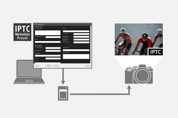 Illustration montrant les connexions IPTC