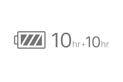 10hr + 10hr battery icon