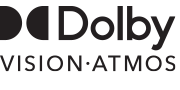 Logos of Dolby Vision® and Dolby Atmos®