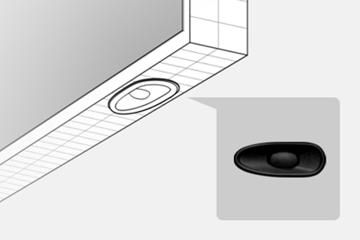 Diagram showing location of X-Balanced Speaker in TV