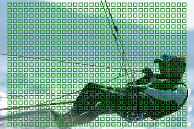 Illustration montrant les 759 points de détection de phase de la mise au point automatique, répartis sur la majeure partie du capteur d’image